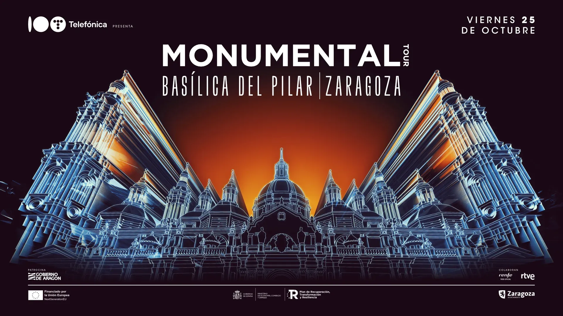 ¡Zaragoza se Ilumina! Monumental Tour Trae Música Electrónica y Arte Digital a la Plaza del Pilar