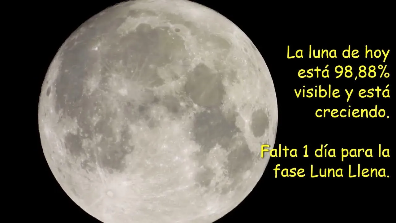 ¡La Luna Hoy: Un Espectáculo Celestial que No Te Puedes Perder!